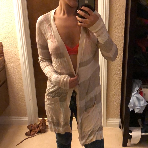 Mossimo Supply Co. Tops - Striped Cream/white/beige cardigan